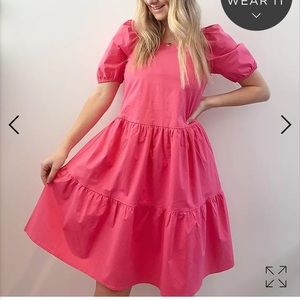 Loft Square neck, puff sleeve dress